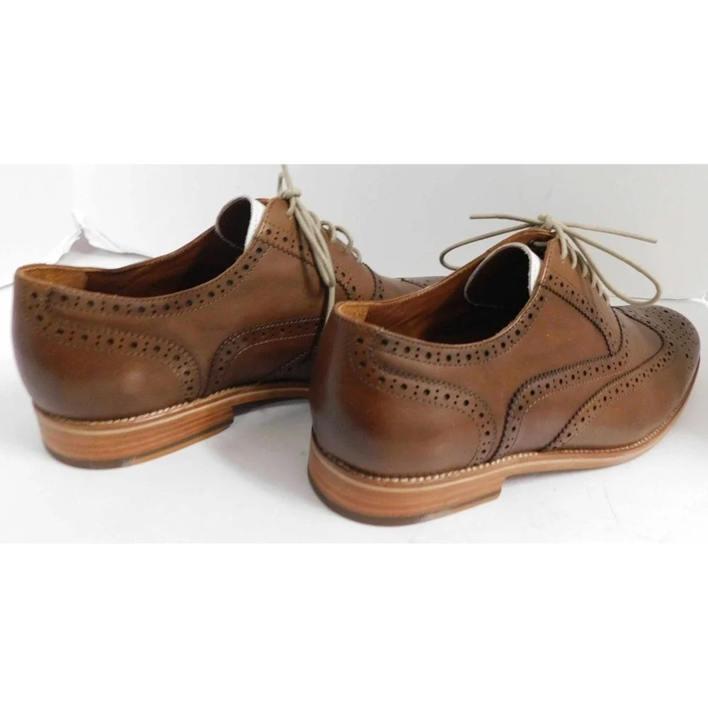 Warfield & Grand Roy 63606 Wingtip Dress Shoes Cognac‎ White sz 10.5 M NEW w/Box